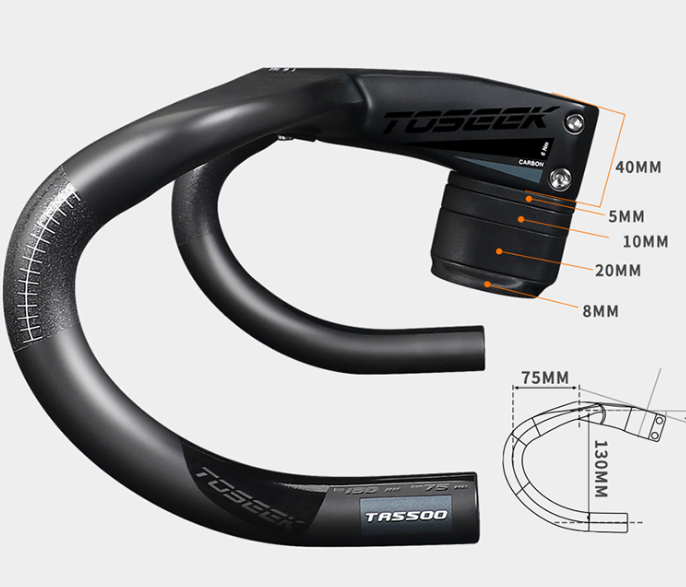 Manillar Integrado TOSEEK TR5500 en Carbono – Ruta