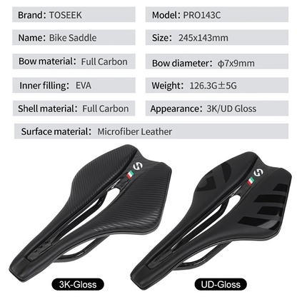 Asiento de Ciclismo Full Carbon