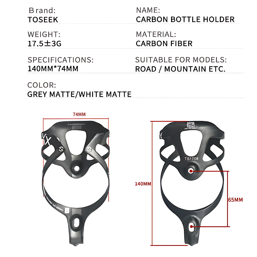 Portabotellas TOSEEK de Fibra de Carbono